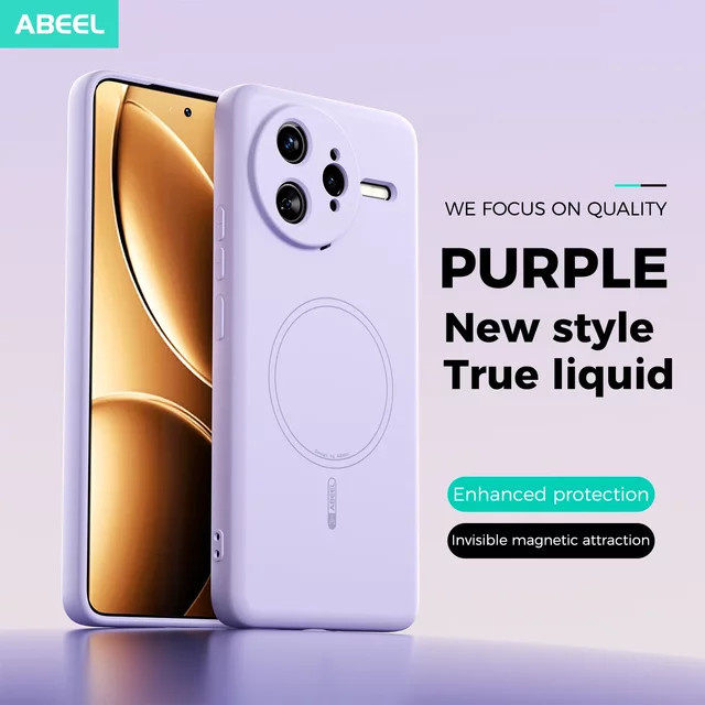 Magnetische Silikon Schutzhülle für POCO F7 Ultra, POCO F7 Pro, Redmi K80 Pro und Redmi K80 in Blau und Lila, hautfreundlich und stoßfest - Bild 1
