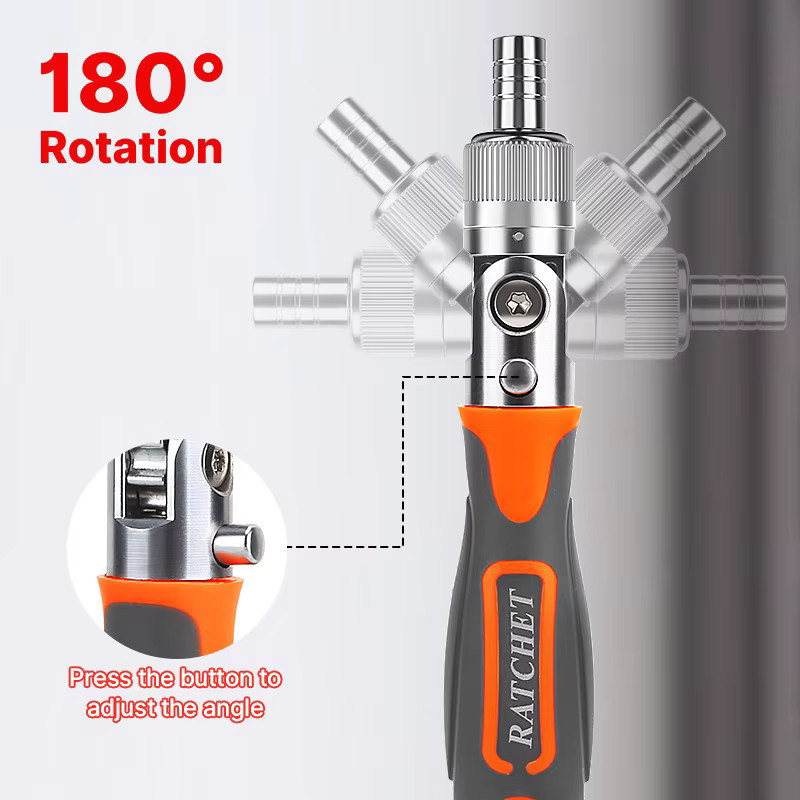 HUHAO 38-in-1 Ratschenschraubendreher-Set mit magnetischen Bits, Torx, Sechskant und Kreuz, inklusive Verlängerungsstange und Aufbewahrungsbox - Bild 5