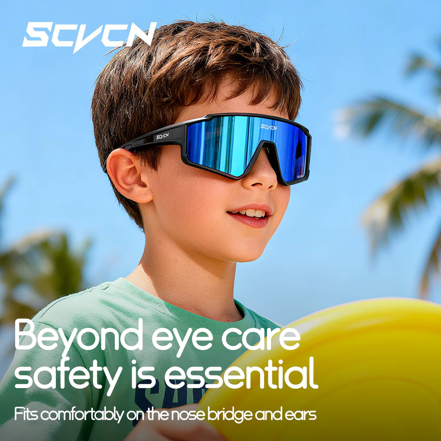 SCVCN Sportsonnenbrille, Kinder, Vollrand, blau, Kunststoff - Bild 5