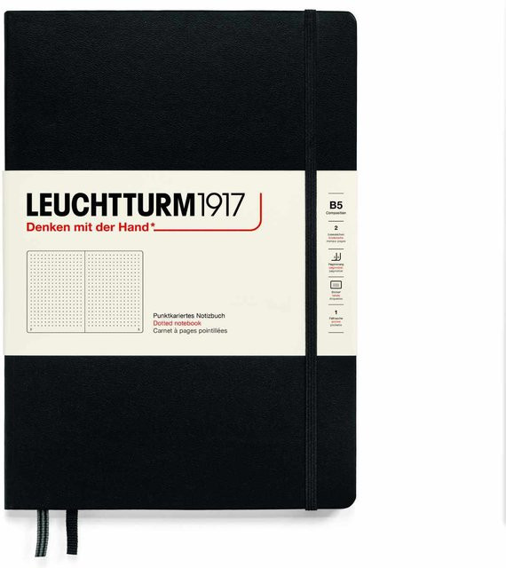 LEUCHTTURM1917 Notizbuch Composition dotted Hardcover B5 Schwarz - Bild 1