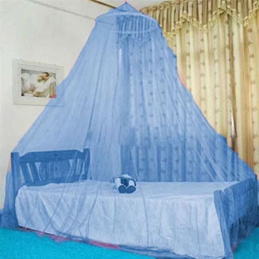 VKTECH Kinder-Schlafzimmer-Überdachung mit Moskitonetz in Blau, faltbare Prinzessinnenkuppel als Insektenschutz für das Kinderbett - Bild 3