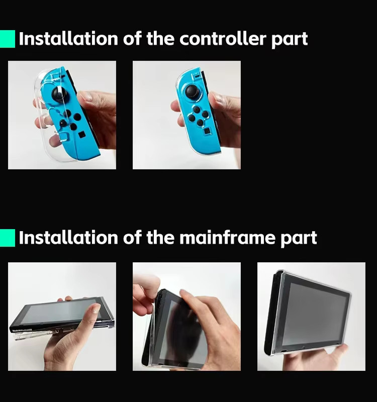 DATA FROG TPU Soft Clear Schutzhülle für Nintendo Switch OLED, transparent, kratzfest und stoßfest - Bild 2