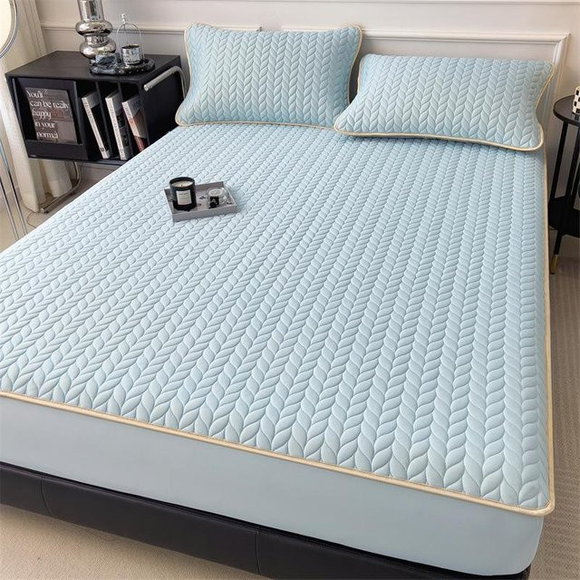Dreiteiliges Sommer-Schlafmatten-Set von Your Warm Home aus Latex und Viskose in Blau, B/T/H: 90 x 200 cm - Bild 1