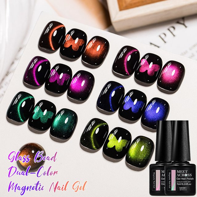 MEET ACROSS Glasperle Dual-Color Cat Magnetic Gel, Galaxy Effect - Bild 1