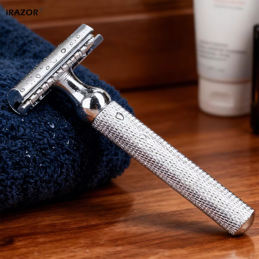 iRAZOR Classic Doppelklingen-Sicherheitsrasierer, Silber, Herren - Bild 4