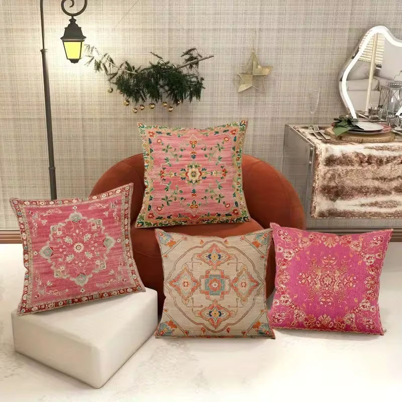 VIKAMA Bohemian Floral Kissenbezug, quadratisch, Mehrfarbig, B/H: 30 x 30 cm - Bild 3