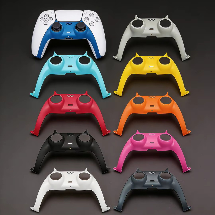 EASYGRITTY 5er Set Ersatzgehäuse für PS5-Controller mit Mikrofon-Symbol in Orange und Weiß, matte Oberfläche, dekoratives Zubehör für PlayStation 5 Controller - Bild 3