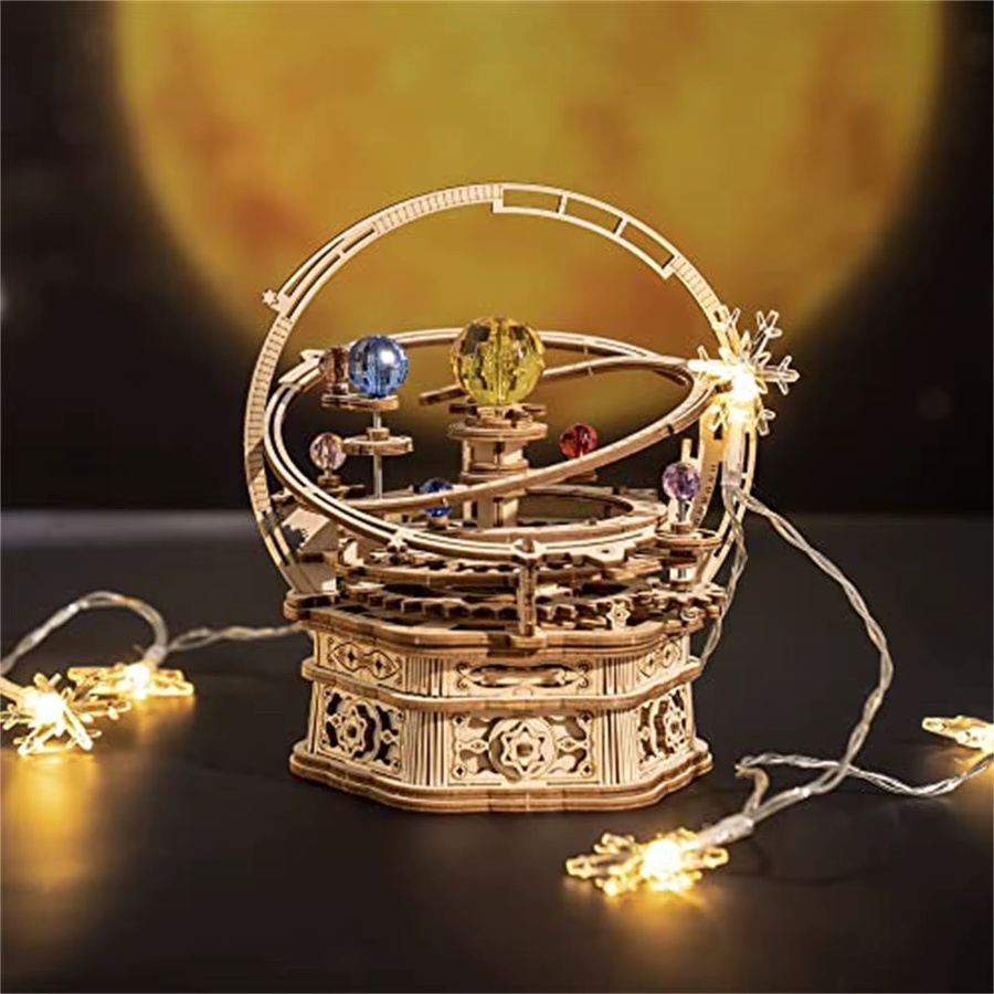 Robotime Rotierende Sternennacht Mechanische Spieluhr, 3D Holzpuzzle Bausatz, Modellbau-Set - Bild 2