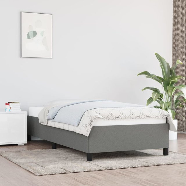 vidaXL Bettgestell gepolstert in Grau mit Stoffbezug B/T/H: 90 x 200 x 35 cm - Bild 2