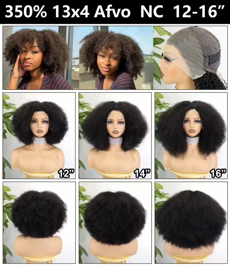SISTER HAIR Echthaarperücke, Afro Kinky Curly Bob, Damen - Bild 5