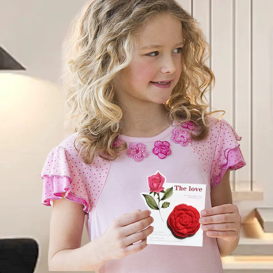 Kreative 3D-Popup-Grußkarte mit Rose und Blumensamen aus Papier in Rot - Bild 5