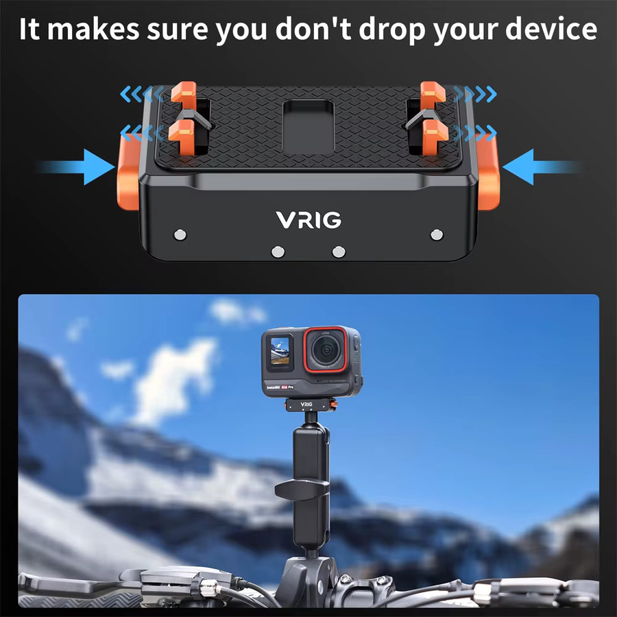 VRIG Magnetische Schnellwechsel-Adapterbasis für GoPro 12 11 10 und Insta360 Ace Pro ONE X2 Action-Kameras, Farbe: Schwarz - Bild 4