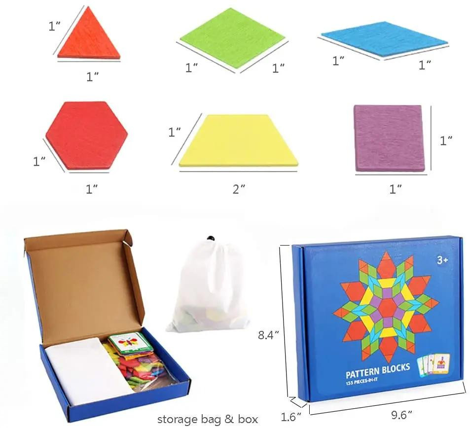 Yiran toy Tangram Geometrische Form Puzzle Holz 155-teiliges Set - Bild 4