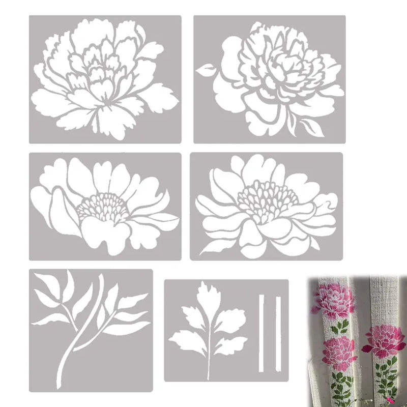 DIY Malvorlage Große Blume aus Kunststoff in Weiß für Holz Wand Leinwand und Bastelarbeiten - Bild 4