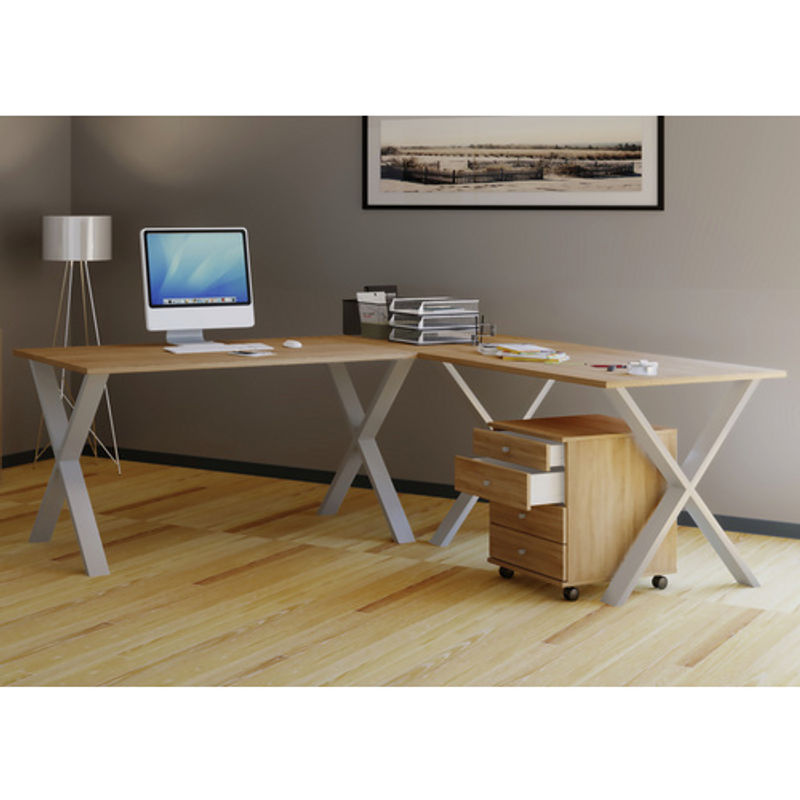 VCM Eckschreibtisch Lona in Braun mit Holzstruktur-Nachbildung, B/T/H: 160 x 50 x 76 cm - Bild 2