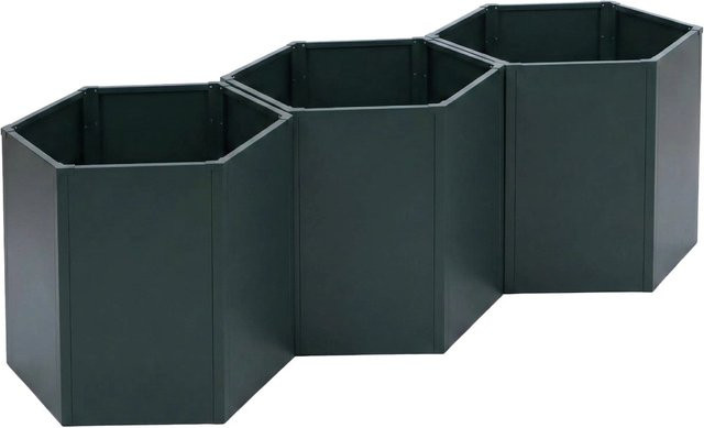 PROREGAL 3er-Set Metallhochbeet aus Stahl in Grün, H x B x T: 77 x 264 x 100 cm - Bild 1