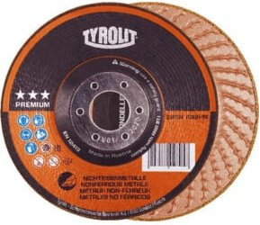 TYROLIT 2in1 Schleifscheibe Rondeller A36N für Metall, Durchmesser: 125 mm, Orange - Bild 1