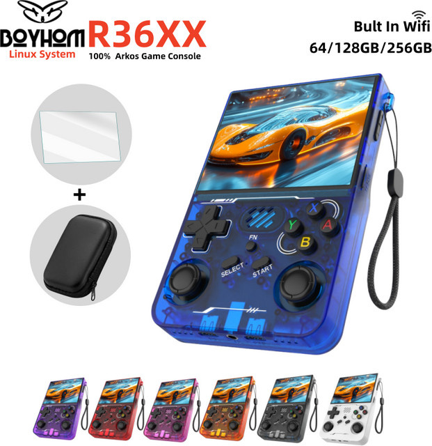 BOYHOM ArkOS R36xx Retro Handheld Videospielkonsole mit 3,5-Zoll-IPS-Bildschirm in Schwarz und über 15000 Spielen - Bild 1