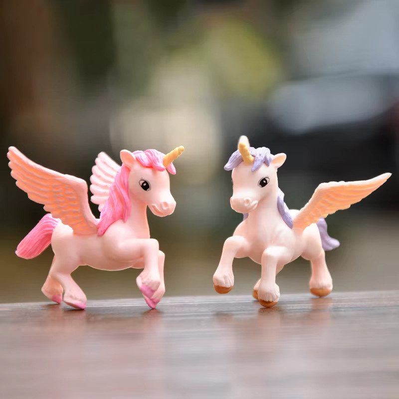 MOVING FOREST Cartoon-Einhorn, Tierfiguren, 4-teiliges Set, bunt - Bild 3