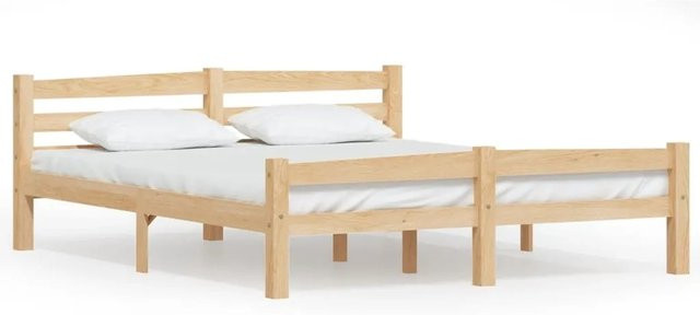 vidaXL Massivholzbett aus Kiefer in Braun, B/T/H: 160 x 200 x 66 cm - Bild 1