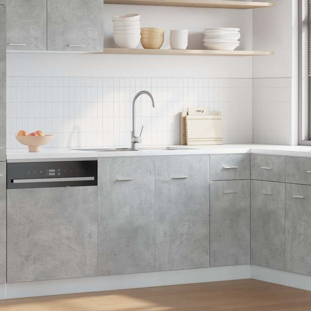 vidaXL Spülenunterschrank Lyon in Betongrau mit moderner Betonoptik, B/T/H: 80 x 46 x 81,5 cm - Bild 2