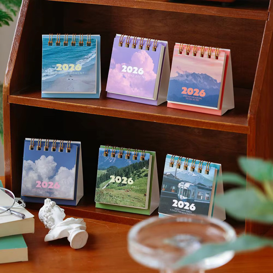 Landscape Series 2026 Mini Kalender als kreatives Desktop-Ornament in Mehrfarbig - Bild 4