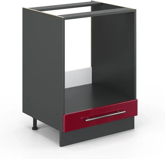 Vicco Herdumbauschrank Fame-Line Bordeaux Hochglanz/Anthrazit Breite: 60 cm - Bild 1