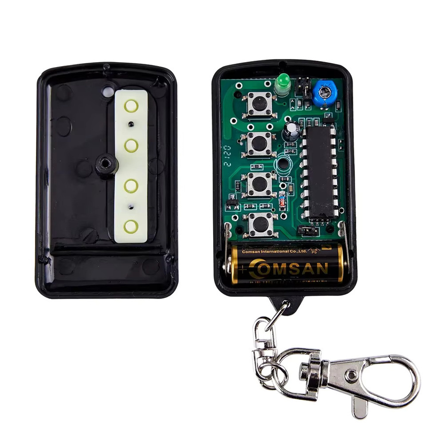 REMOCON Universelle Garagentor-Fernbedienung als Festcode-Sender für elektrische Tore, 280 MHz-450 MHz, Schwarz - Bild 3