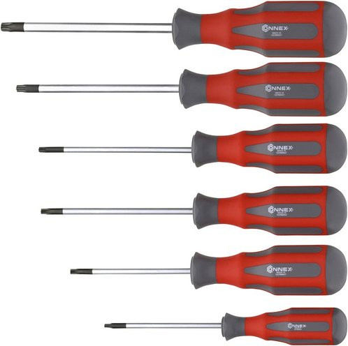Connex Schraubendrehersatz aus Stahl, 6-teilig, rot/silber/schwarz - Bild 1
