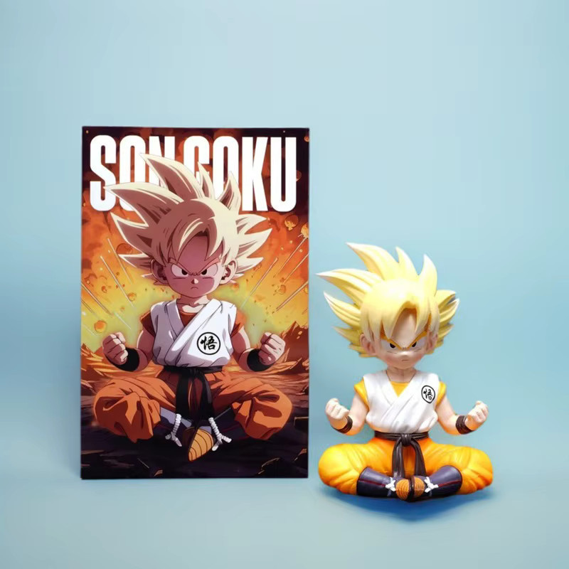 Bandai Dragon Ball Songoku Serie Garage Kit Anime Q-Version Sitzende Goku Figur, Einzelfigur - Bild 4