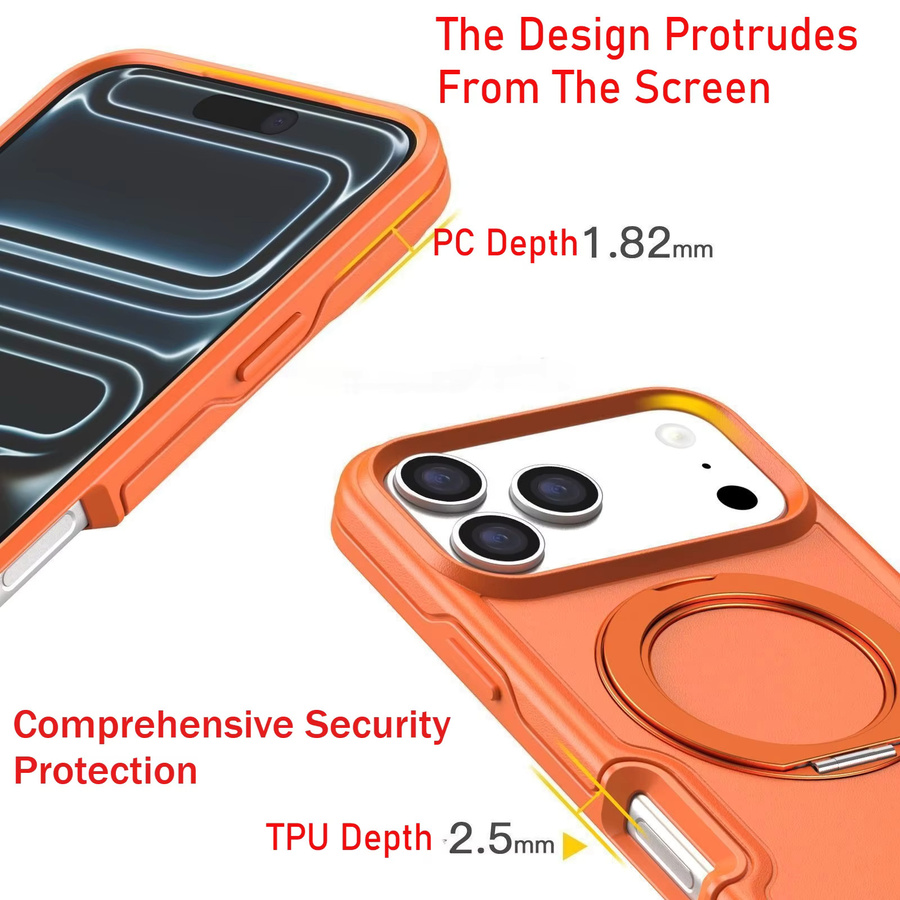 Stoßfeste Ring-Rüstungshalterung für iPhone 17 Pro Max, 16, 15, 14 Plus in Bonbonfarben mit 360 Grad drehbarem Halter aus TPU und PC - Bild 4