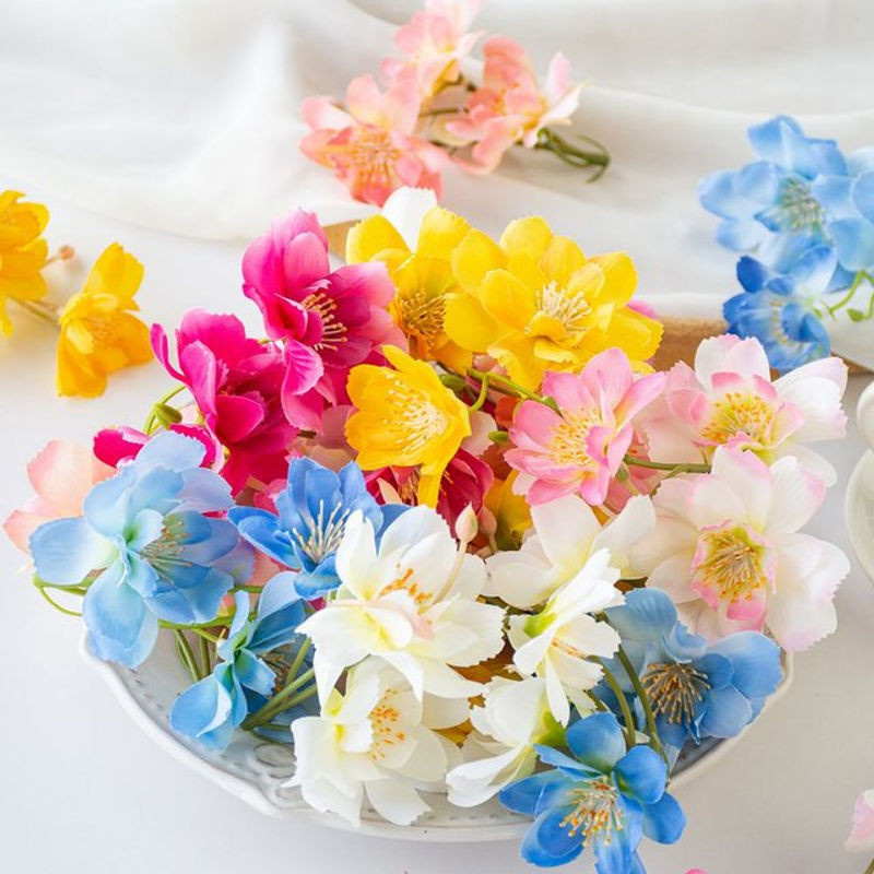 CYJT Künstliche Jasmin Blumen aus Seide, Mehrfarbige Textil-Blumen für Hochzeitsstrauß und Dekoration - Bild 1