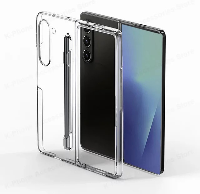 Fundas Transparente Handyhülle für Samsung Galaxy Z Fold 7 mit gehärtetem Glas und Stiftschlitz, stoßfeste Hartschale - Bild 1