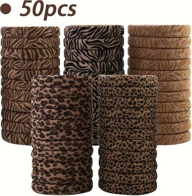 YULIN Haargummi, Leopardenmuster, Damen, black - Bild 1