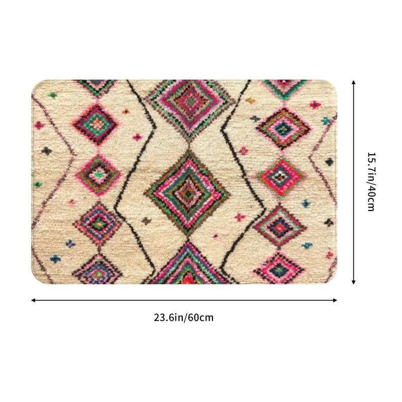 Marokkanischer Berberteppich im Boho-Stil, geometrisches Design, rutschfest, mehrfarbig, B/T: 160 x 200 cm - Bild 2