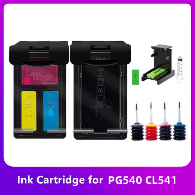 Nachfüllbare Tintenpatronen für Canon 540XL und 541XL kompatibel mit MX475, MX525, MG3650, MG3600, MG3250, MG2150, MG3100, MG4250, MG3550 und MG4100 - Bild 1
