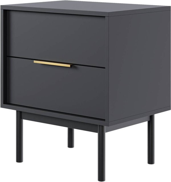 Nachtkonsole VIVA WIPMEB in Schwarz, modern und matt, B/H/T: 54 x 63 x 39 cm - Bild 1