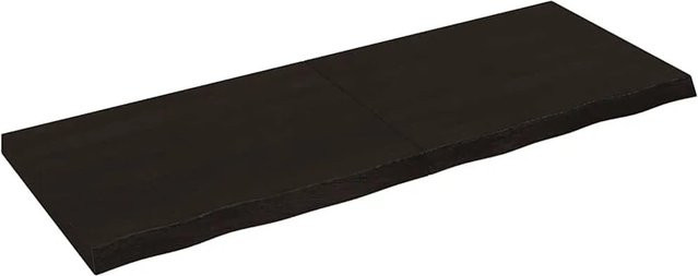 vidaXL Tischplatte aus Massivholz Eiche in Dunkelbraun, B: 160 cm, T: 60 cm, H: 2-6 cm - Bild 1