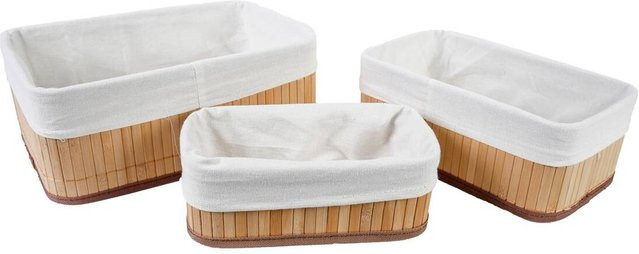 Axentia Badkorb Bonja aus Bambus und MDF in Creme, B/T/H: 20 x 12 x 30 cm - Bild 1
