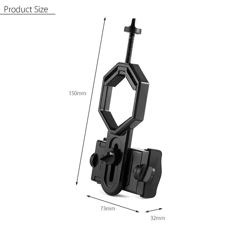 Universal Handy Adapter Clip Mount von HUOAED in Schwarz zur Smartphone-Halterung für Fernglas, Spektiv und Teleskop - Bild 2