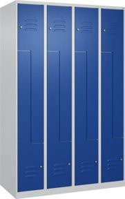 C+P Z-Spind Classic PLUS Spind mit 8 Fächern und Zylinderschloss, Grau/Blau, H x B x T: 185 x 120 x 50 cm - Bild 1
