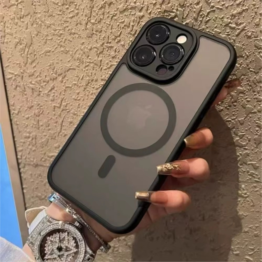 Ricestate Magnetische Schutzhülle für iPhone 11 bis 17 Pro Max, Matt-Transparent, Schwarz - Bild 2
