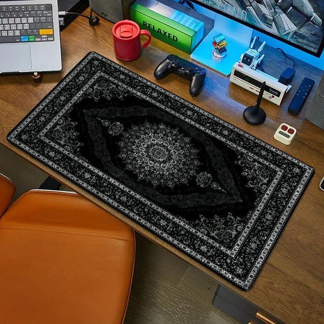 Mairuige Gaming-Mauspad im schwarzen persischen Retro-Design aus Gummi für PC-Gamer und das Büro - Bild 1