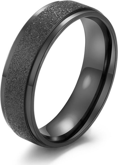 YIRAN Jewelry 5 Ring Titanstahl, Perlsand, Unisex, grau - Bild 1