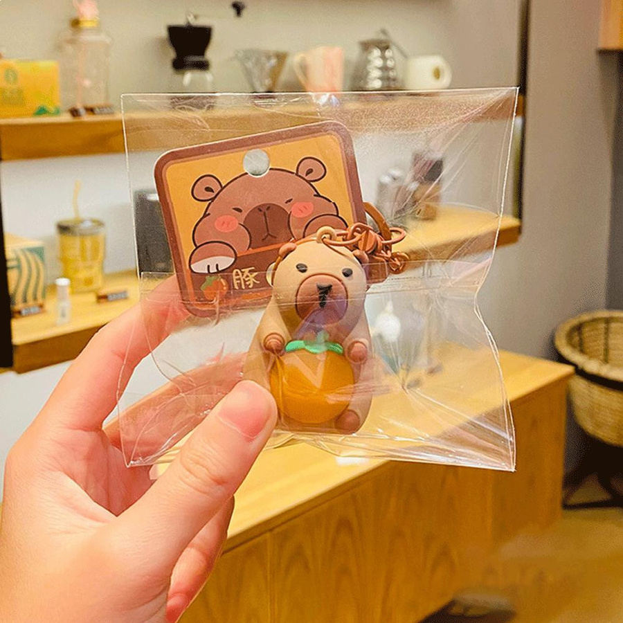 Linyi toy Capybara Puppe Schlüsselanhänger mit Beleuchtung Silikon - Bild 4