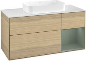 V&B Waschtischunterschrank Finion Wandbeleuchtung in Eichenfurnier, Farbe Braun, B: 120 cm, T: 60 cm, H: 60 cm - Bild 1