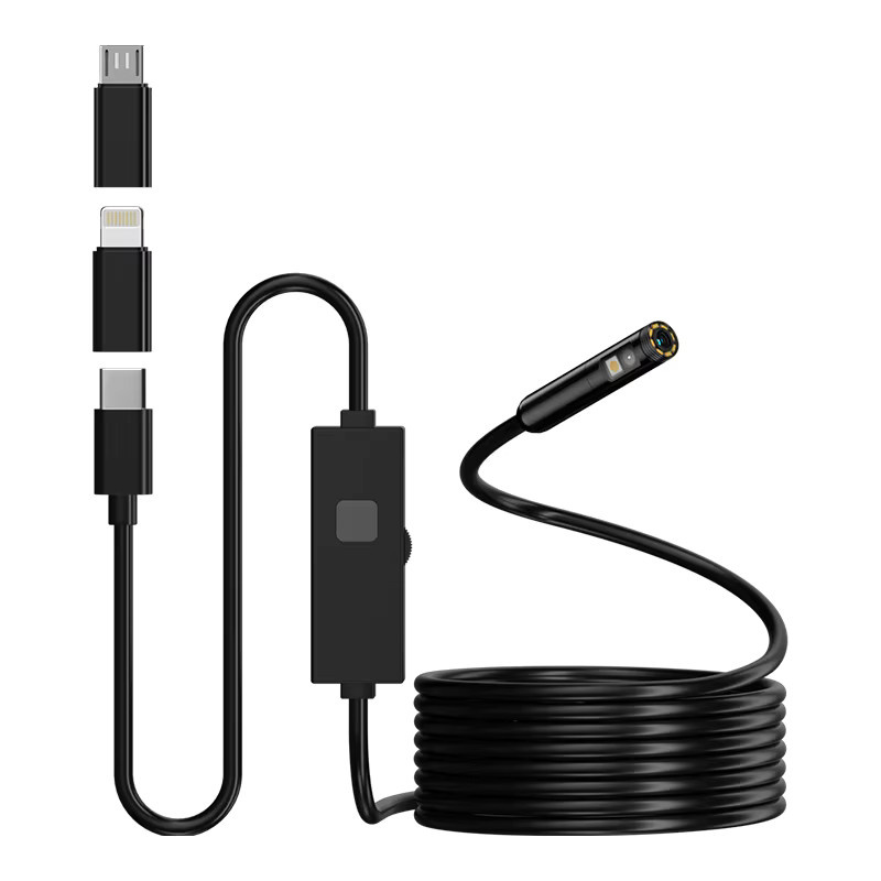 ZEMICAM 3-in-1 Industrieendoskop mit Dual-Kamera und 1080P Auflösung für iOS, Android und USB-C, Schwarz, 8 mm Durchmesser - Bild 7