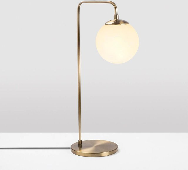 Opviq Tischleuchte Viran in Bronze aus Glas und Metall mit E14 Fassung, B/H/T: 25 x 55 x 25 cm - Bild 1