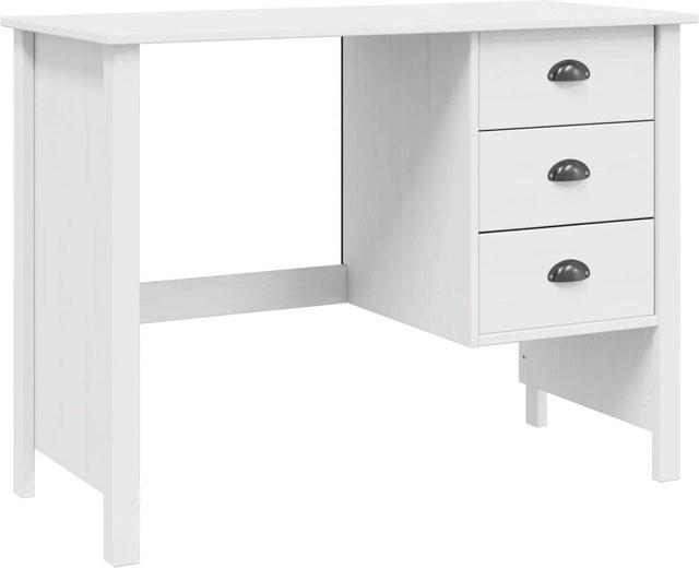 vidaXL Schreibtisch HILL mit Schubladenelement in Weiß, B: 100 cm, T: 45 cm, H: 74 cm - Bild 1