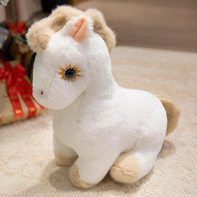 Weißes Pferd Puppe Plüschtier, 23cm - Bild 1